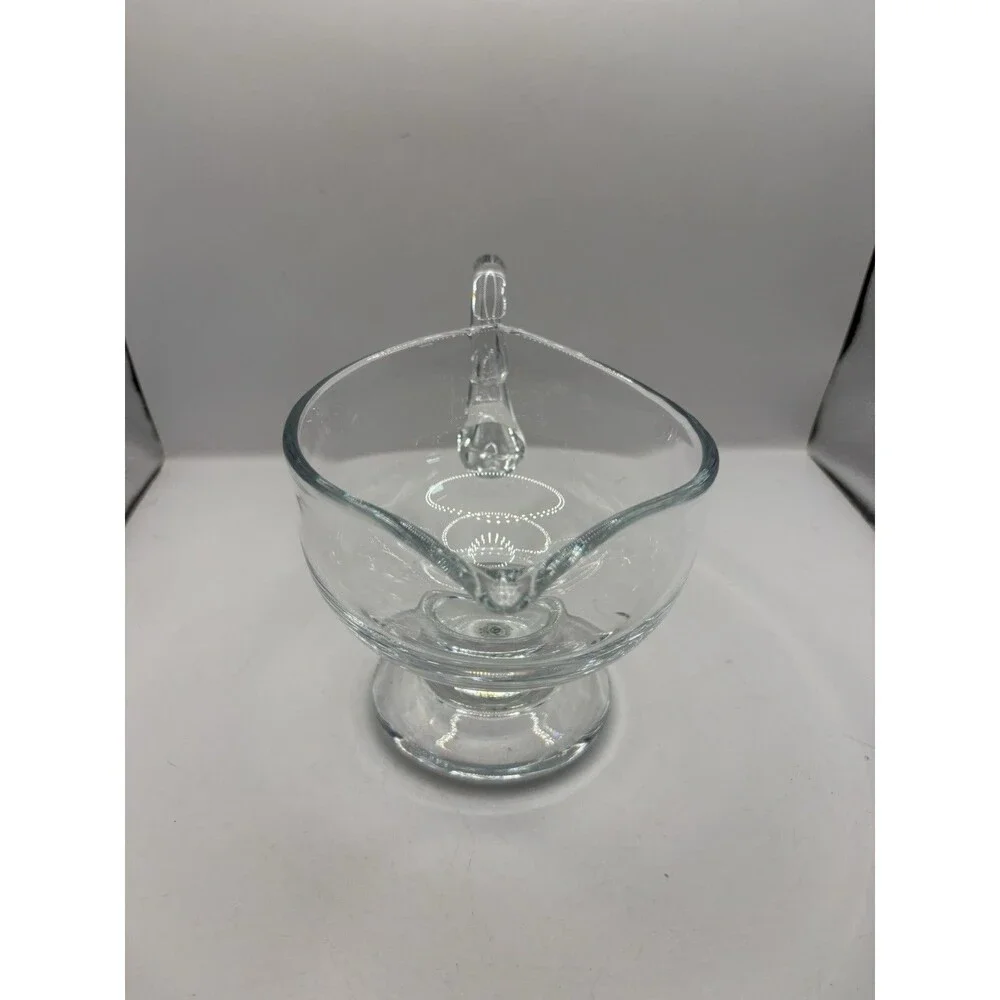 Vintage Williams Sonoma heavy Blown glass Gravy sauce Bowl boat Poland BxA EUC